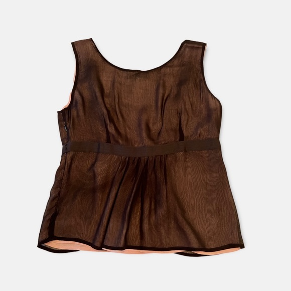 Night Birger et Mikkelsen Mauve & Black Sleeveless Blouse Beaded Tassels Sz 40 - Picture 2 of 13